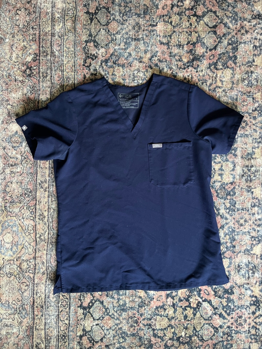 Figs Navy Technical medium V-Neck Scrub Top
